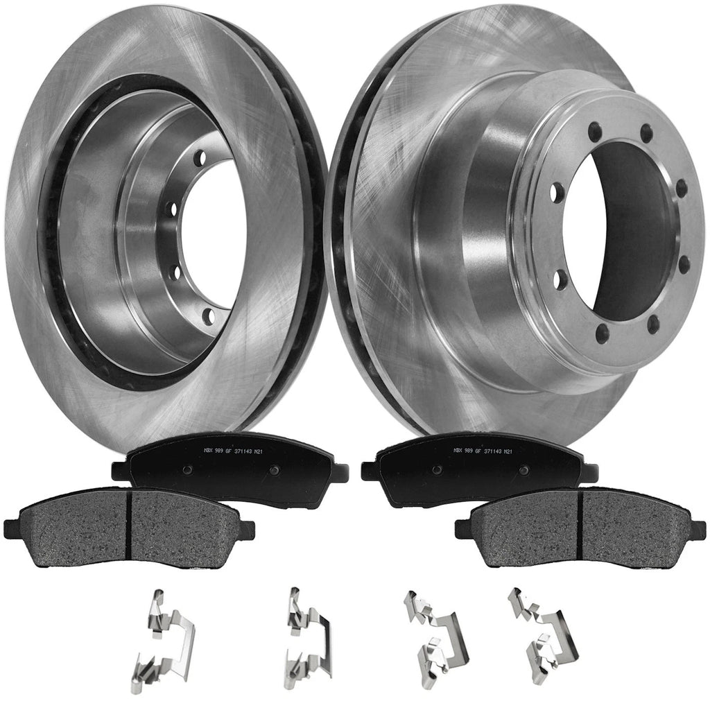 Set of 2 Brake Discs and Pads for Ford F-350 Super Duty Rear