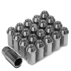 Set of 20 Closed End M12x1.5 Gun Metal Aluminum Lug Nuts + Adapter