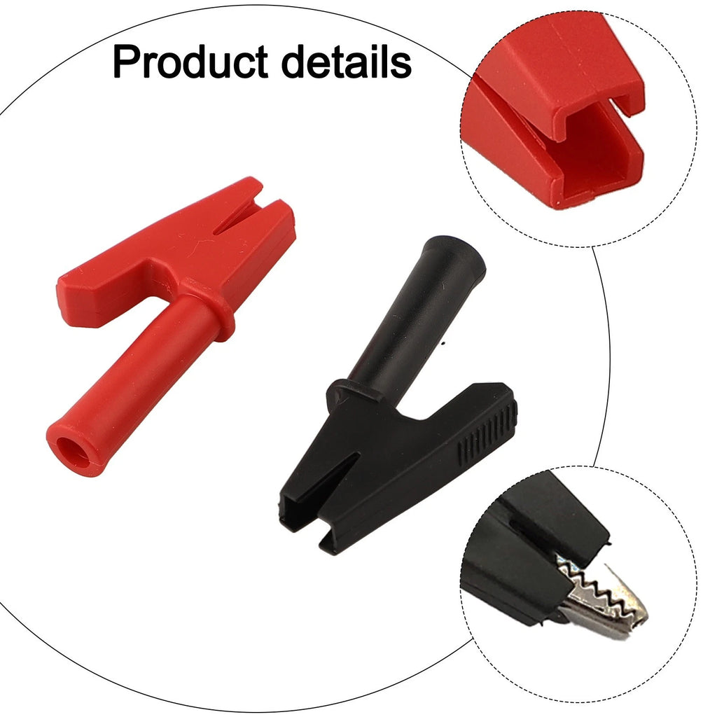 Set of 10 Insulated Crocodile Clips for Safe Use in Electronics
