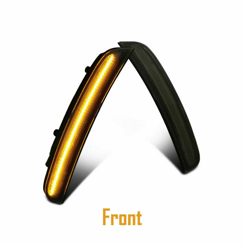 2X Amber LED Smoke Front Bumper Side Marker Lights for Dodge Charger (2015–2023)