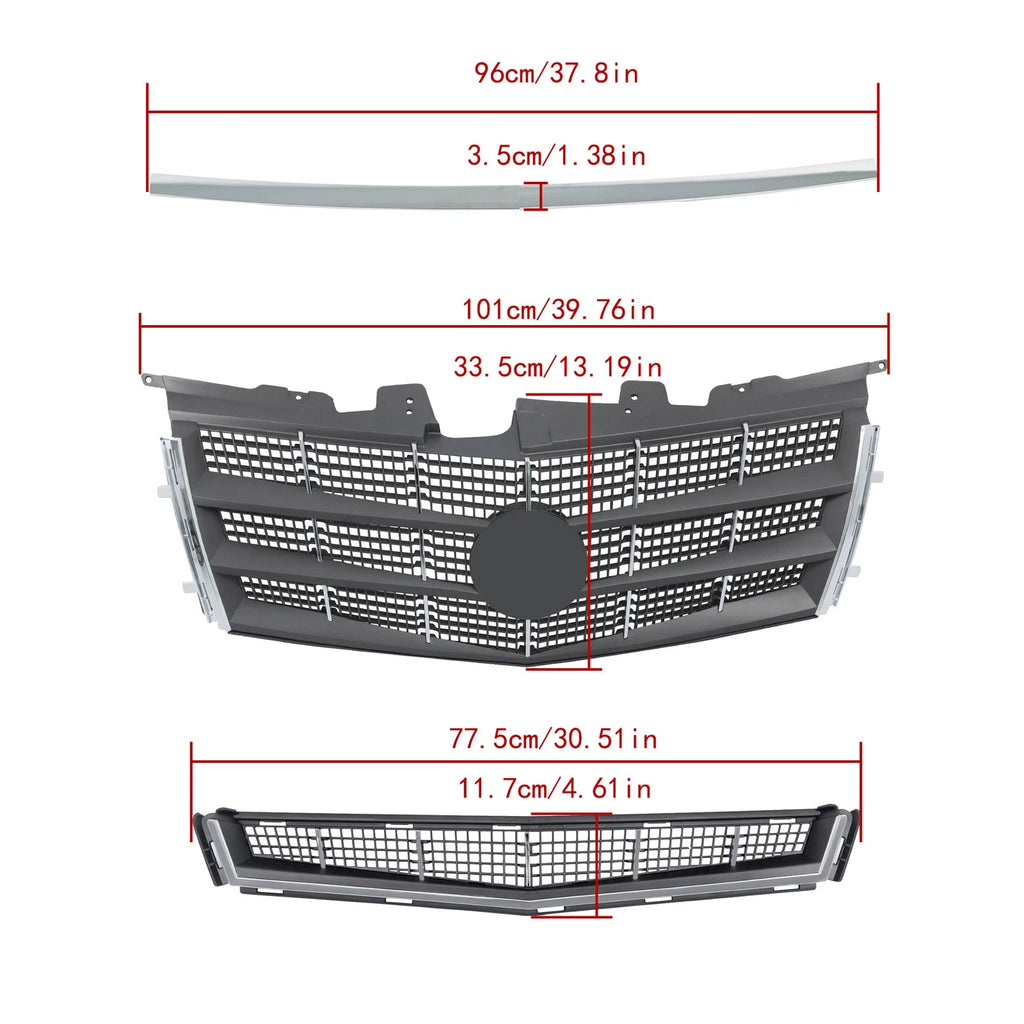 Front Upper & Lower Grille for Cadillac CTS (2008–2011)