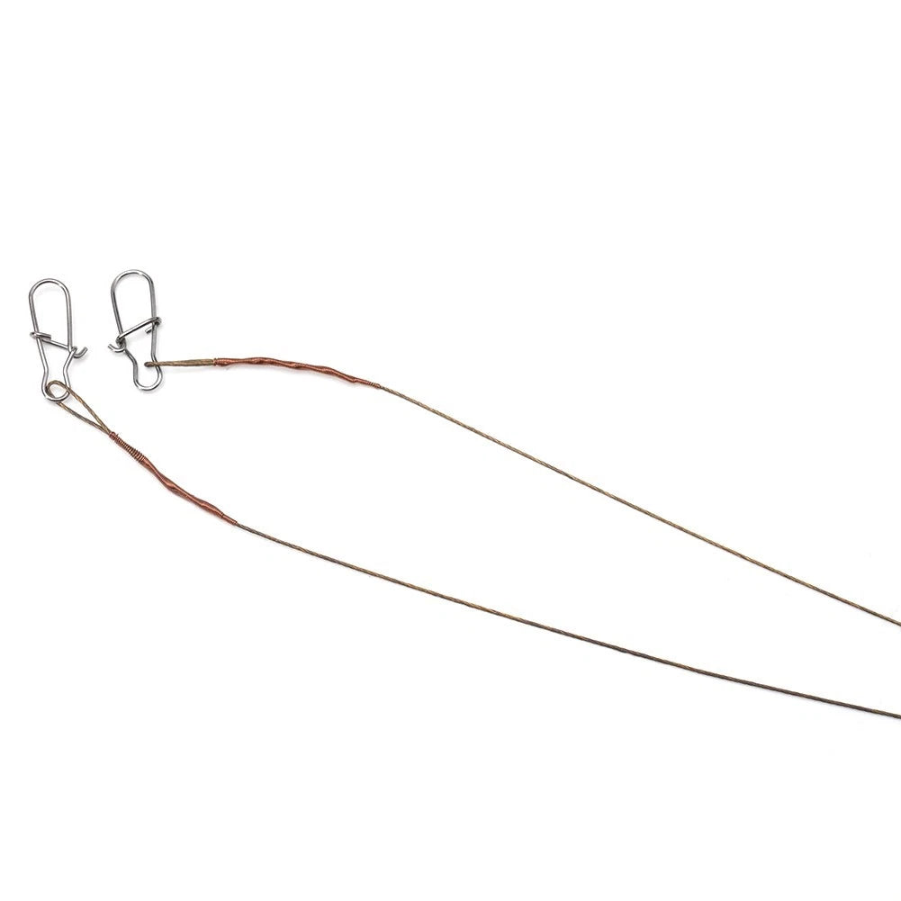 2pcs Stainless Steel Leader Wire with Swivels & Snap for Fishing