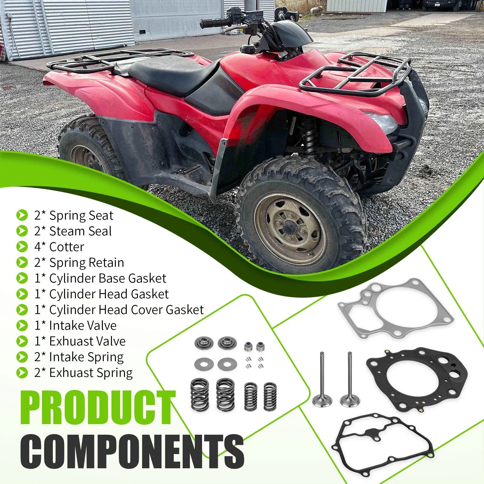 Valve & Gasket Cylinder for Honda Rancher 420 TRX420 (2009–2024)
