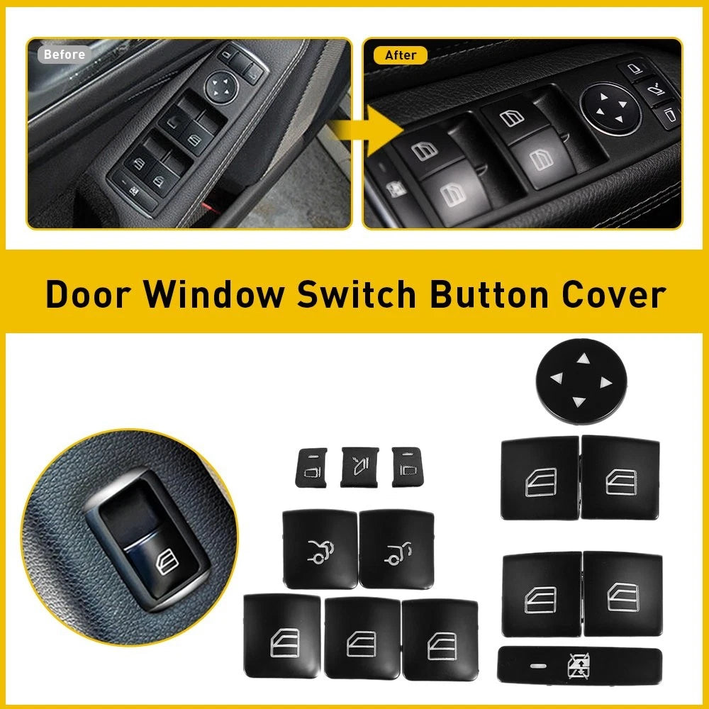 Door Window Switch Cover Button Sticker for Mercedes-Benz CLA180 (2015–2017)