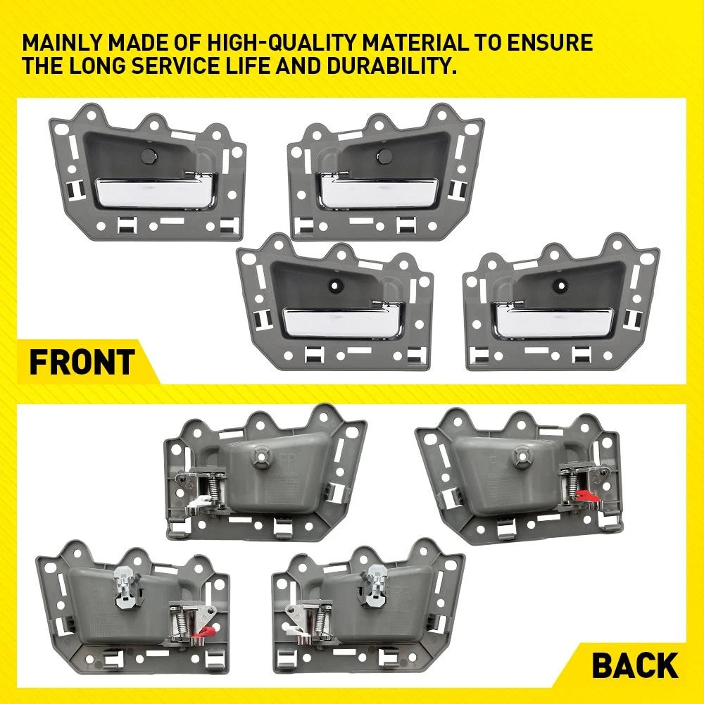 Set of 4 Gray Interior Door Handles for Jeep Grand Cherokee (2005–2010)