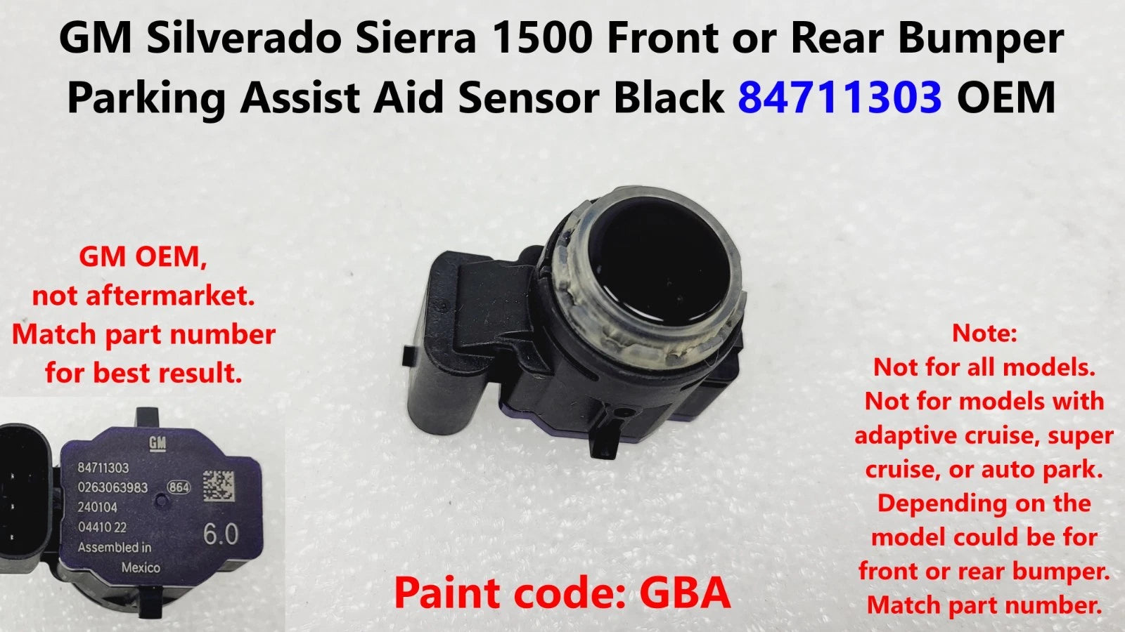 Parking Assist Aid Sensor for GM Silverado 1500 (84711303)