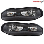 Set of 2 Halogen Black Headlight Assemblies for Chevy Camaro Z28