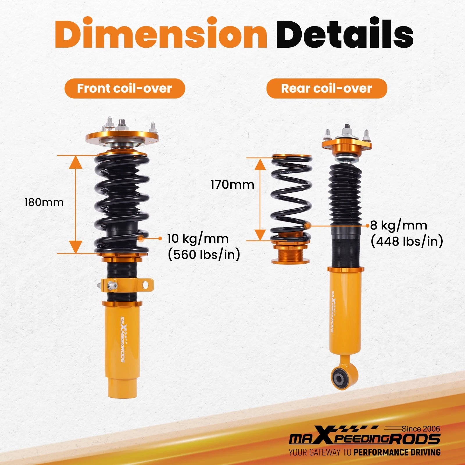 Coilover Shocks & Springs Kit for BMW Z4 (E85) (2003-2008) RWD Adjustable Height
