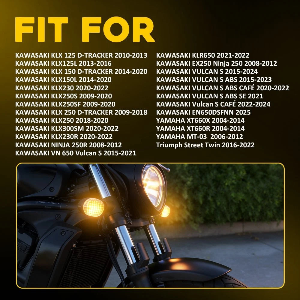 Smoked Turn Signal Indicator for Kawasaki KLX150L (2013–2016) 4-12X