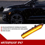 Set of 2 Smoked Lens Amber LED Front Fender Side Marker Lights for Lincoln MKC