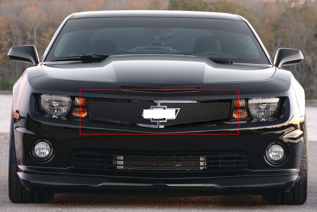 Short Logo Show Upper Grille for Chevy Camaro (2010-2013) Black Mesh