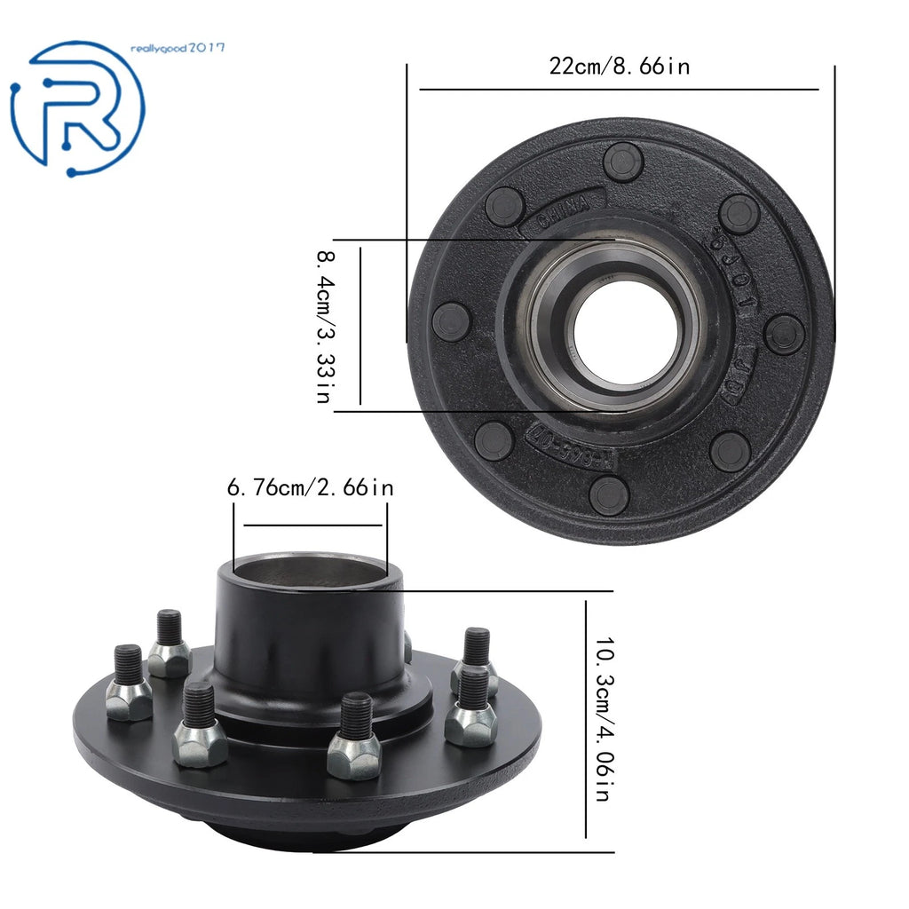Trailer Hub Kit with Bearing for 7000 lbs Spindle (8 on 6.5")