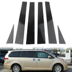 Set of 6 Pillar Posts Door Trim Black Cover Kit for Toyota Sienna (2004–2010)
