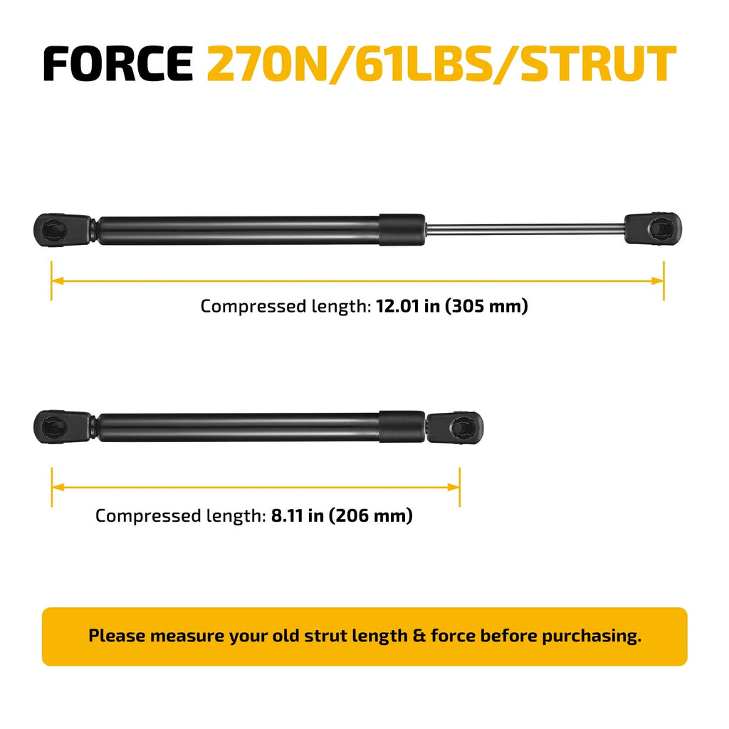 2X Rear Window Lift Support Shocks for Land Rover Defender 90 (1994–1995)