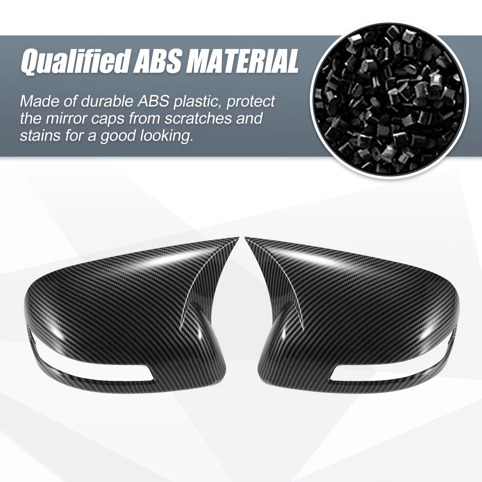 Pair Rearview Mirror Cover Overlay for Honda Civic (2012–2015) Carbon Fiber