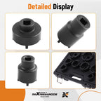Set of 9 Grooved Lock Nuts Socket for 1/2" 3/4" Drive