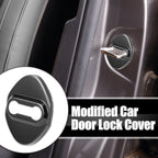Set of 4 Door Lock Latch Striker Covers for Toyota (w/ Adhesive, Black)