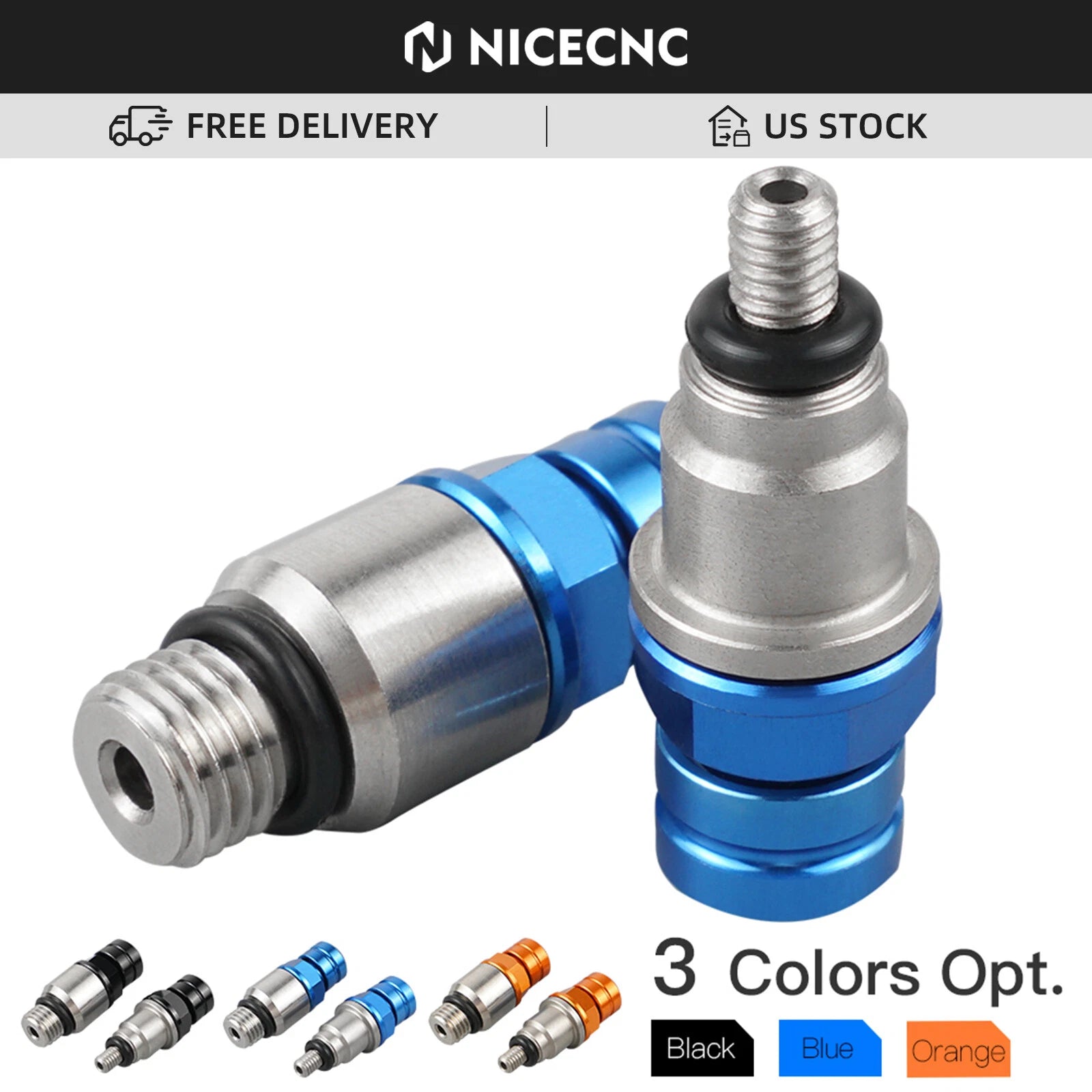 Fork Air Bleeder Relief Valves M4x0.7/M8x1.0 for Husqvarna FC250-FC450 (2018-2019)