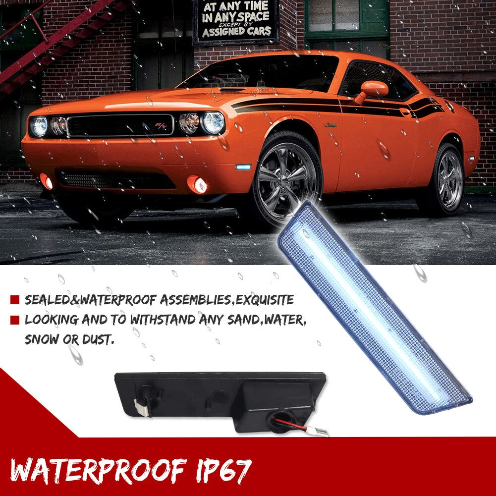 Ice Blue LED Side Marker Lights for Dodge Challenger (2008–2014)