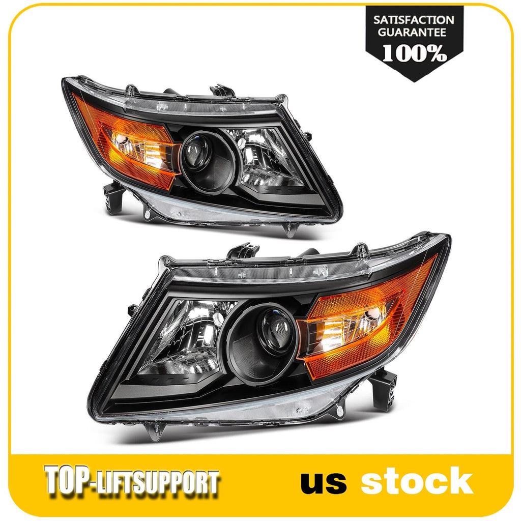2X Halogen Black Headlights Assembly for Honda Odyssey (2011–2017)