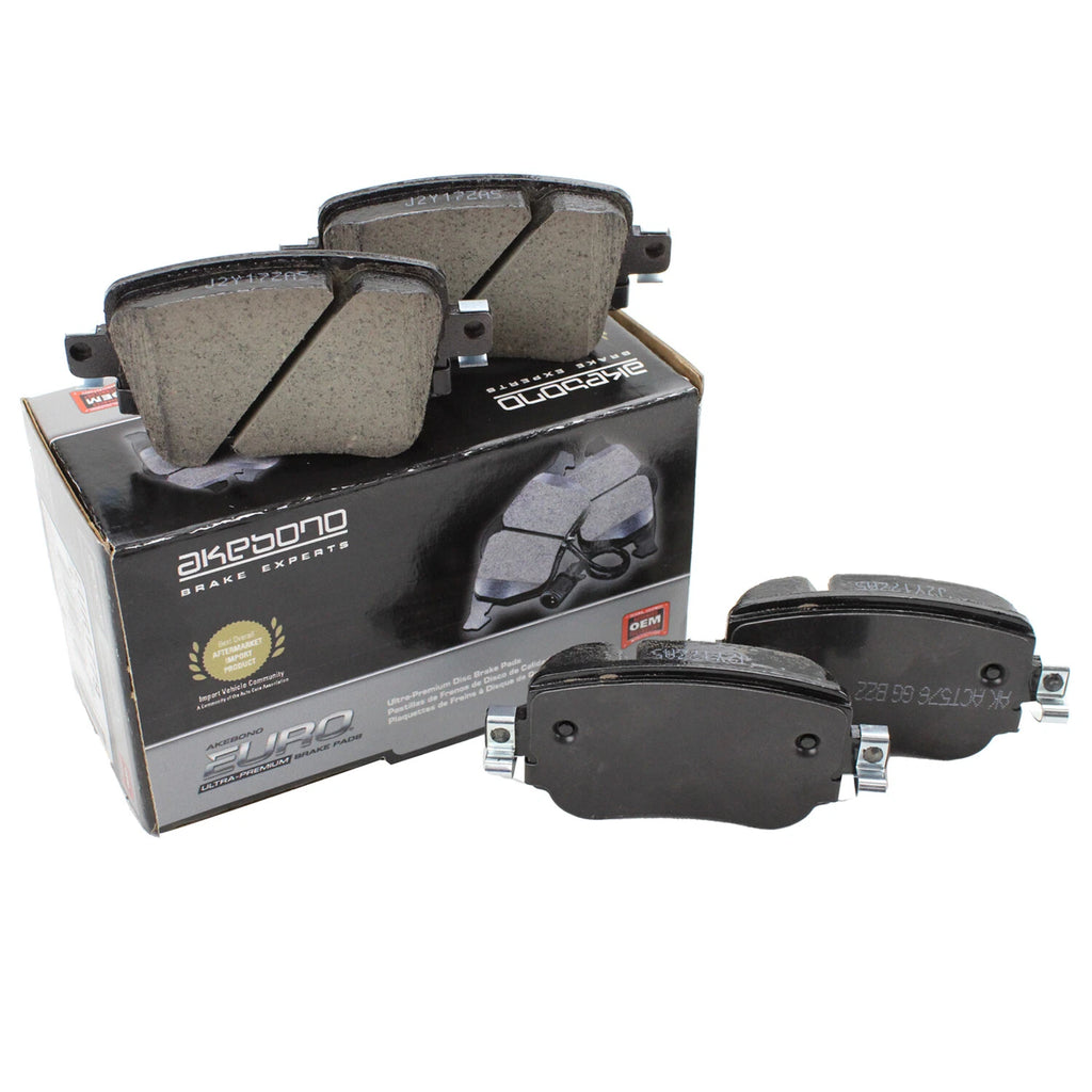 Set of 4 Akebono Euro Rear Ceramic Brake Pads for Audi Q3 Quattro, VW Golf Alltrack, GTI, Passat (2015–2020)