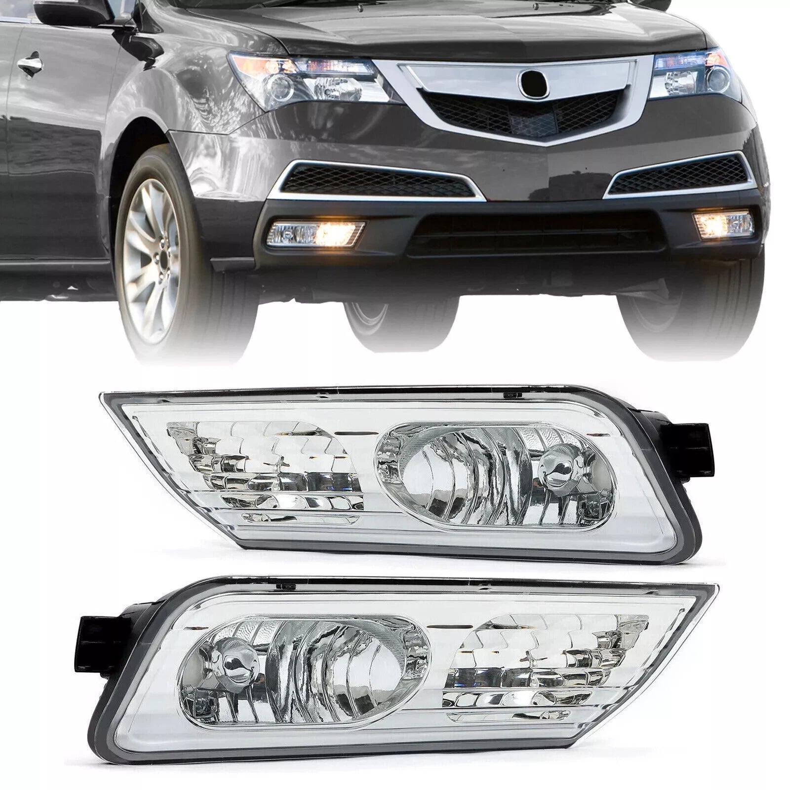 Pair Fog Light Lamp Assemblies for Acura MDX (2007–2009)