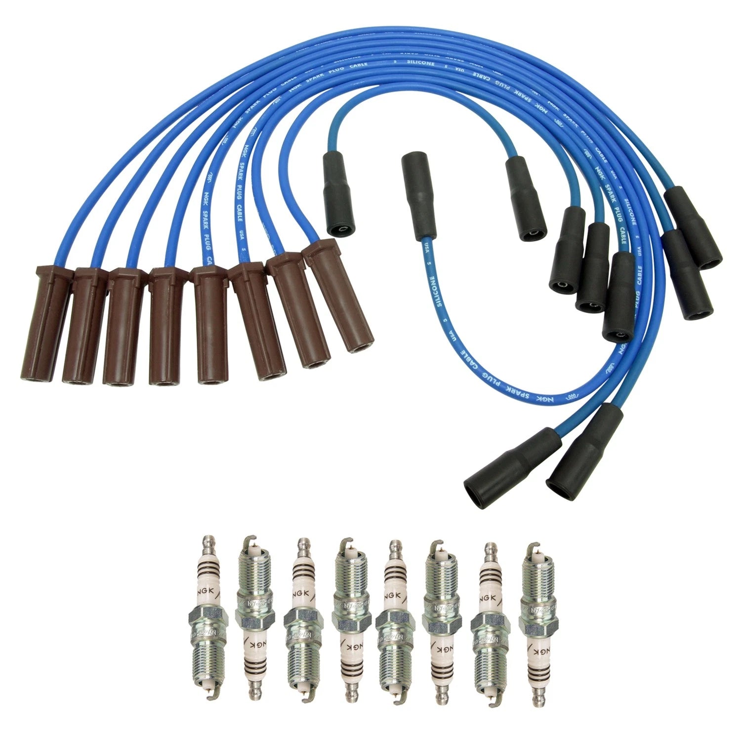 Set of 8 NGK Iridium IX Spark Plugs & Wire Set for C2500 Express 3500 K2500 P3500 (1996–2002)