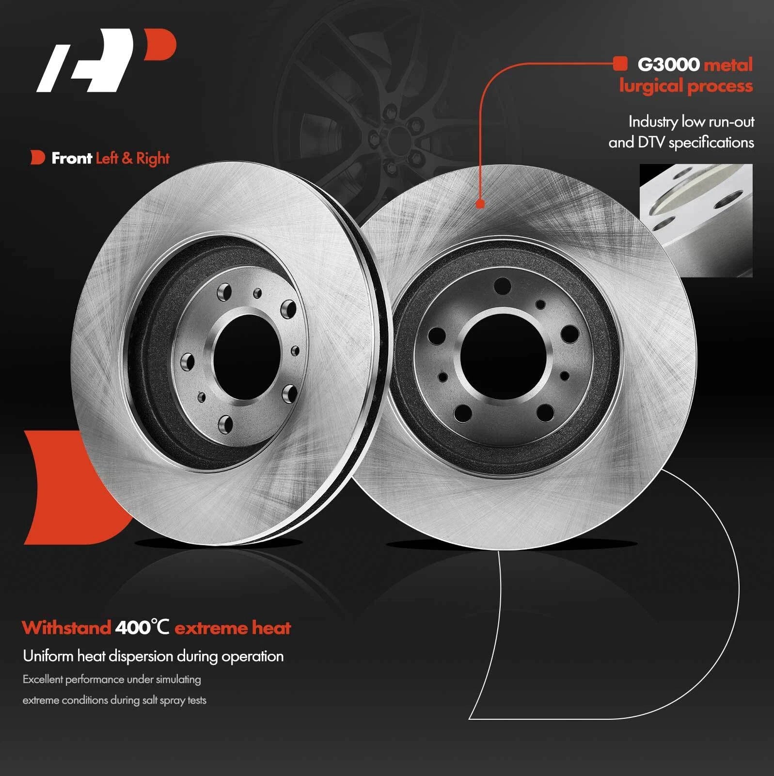 Front Disc Brake Rotors for Chevy Impala, Buick Lucerne (2006-2013)