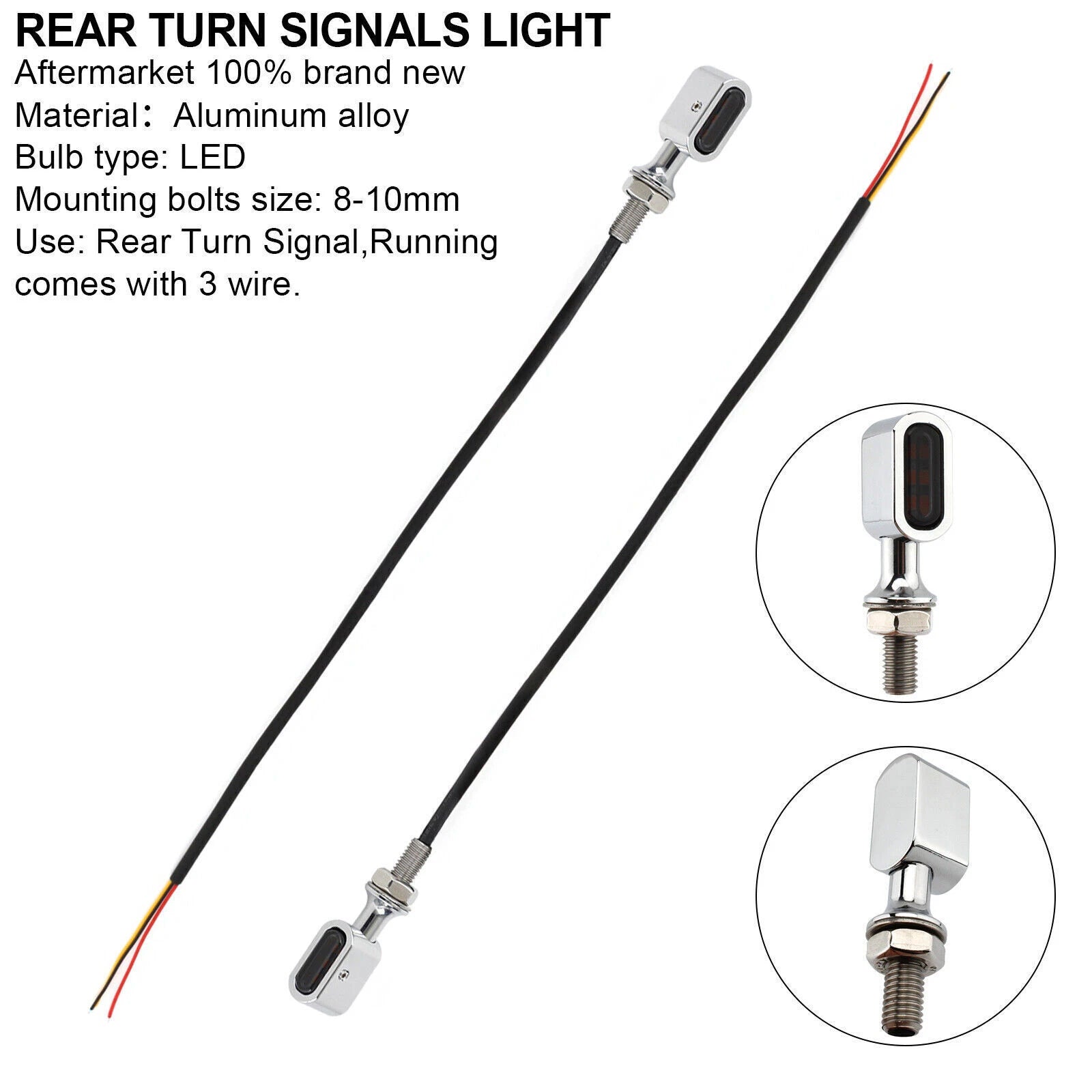 LED Rear Mini Turn Signal Indicator for Harley Sportster Touring Dyna (T9)
