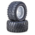 2 Wanda AT Golf Cart Tires & Wheels 20X10-10 4x4" PCD ET-15.5 Silver Wheel