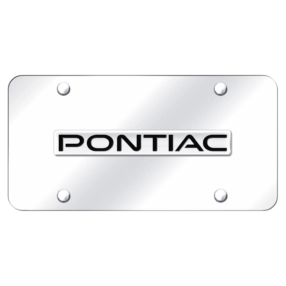 Chrome Name on Chrome License Plate - Officially Licensed for Pontiac