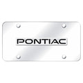 Chrome Name on Chrome License Plate - Officially Licensed for Pontiac