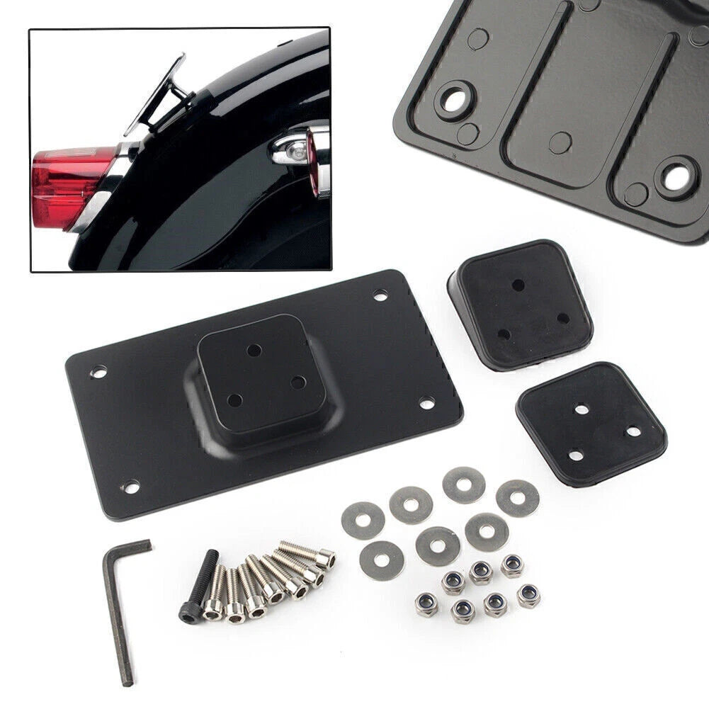 Laydown Tilt License Plate Frame Mount for Harley Big Twins Sportster Dyna