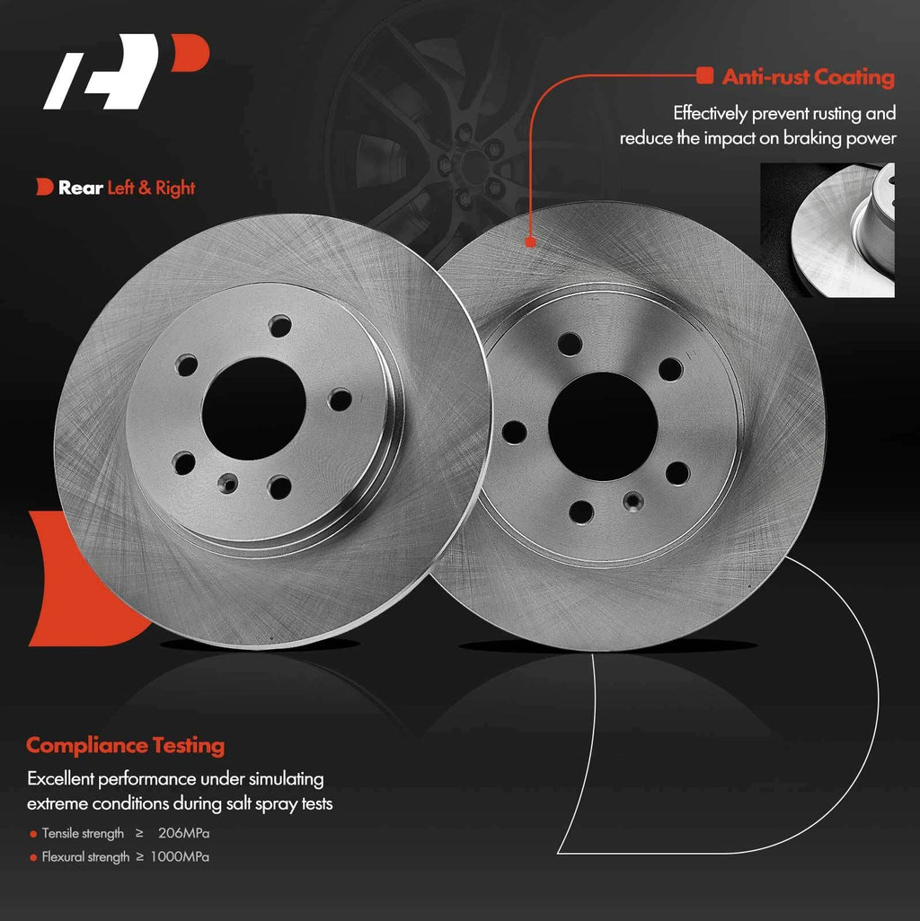 Rear Disc Brake Rotors & Ceramic Pads for Chevrolet Uplander 2005-2006