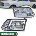 LED Tube Projector Headlights for Dodge Ram 1500 2500 3500 (2009–2018)