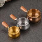 304 Stainless Steel Gravy Boat with Wood Handle for Kitchens (180ml)