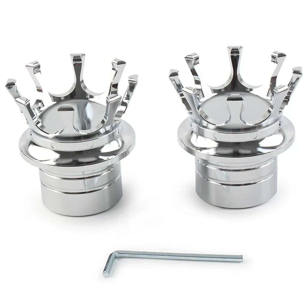 Crown Front Axle Nut Covers  For Harley Softail Sportster Road King Chrome