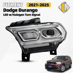LED Headlight w/Halogen Turn Signal for Dodge Durango (2021–2024) Chrome Left