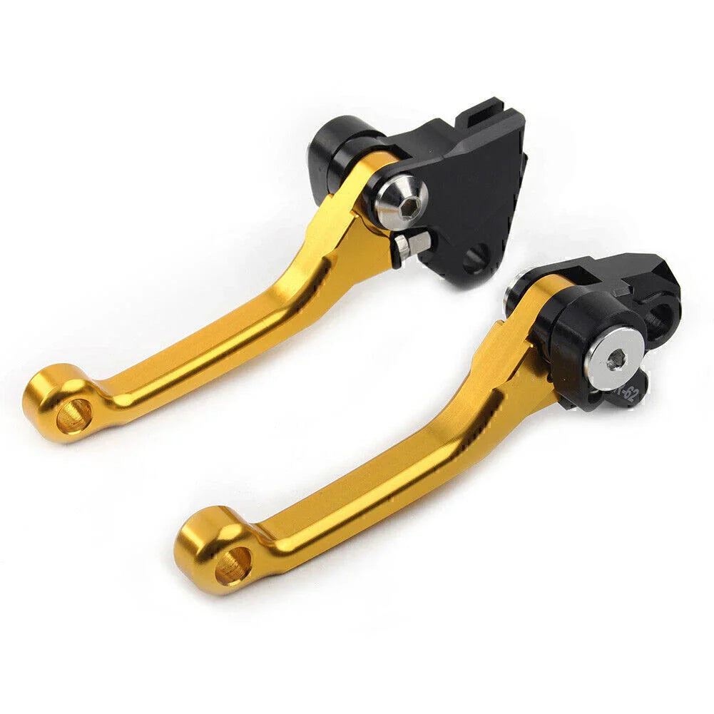 Gold Aluminum Pivot Dirt Clutch Brake Levers for Kawasaki KX450F (2006-2012)