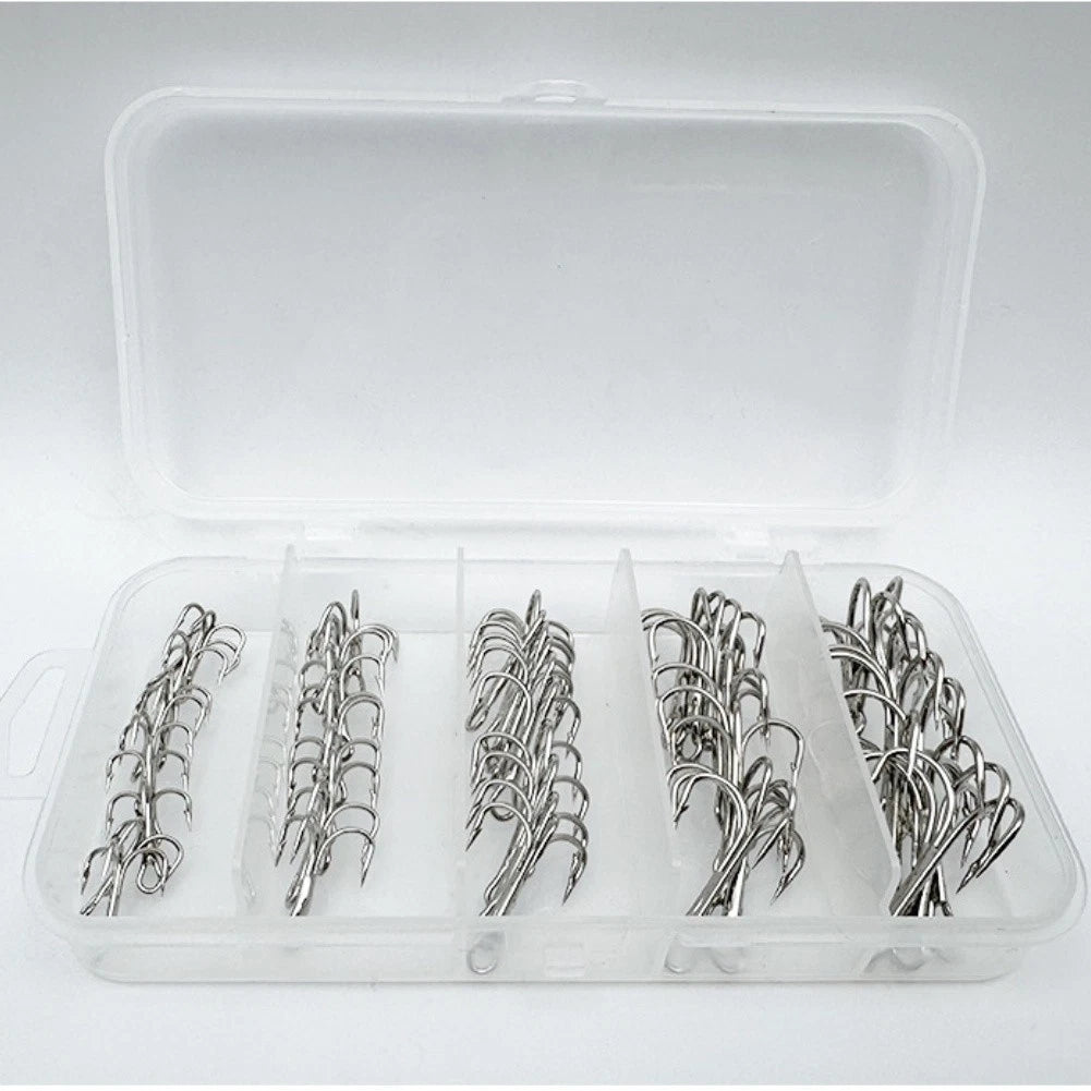 50pcs Treble Hook Set for Fishing Lures (Spoon Crankbait)