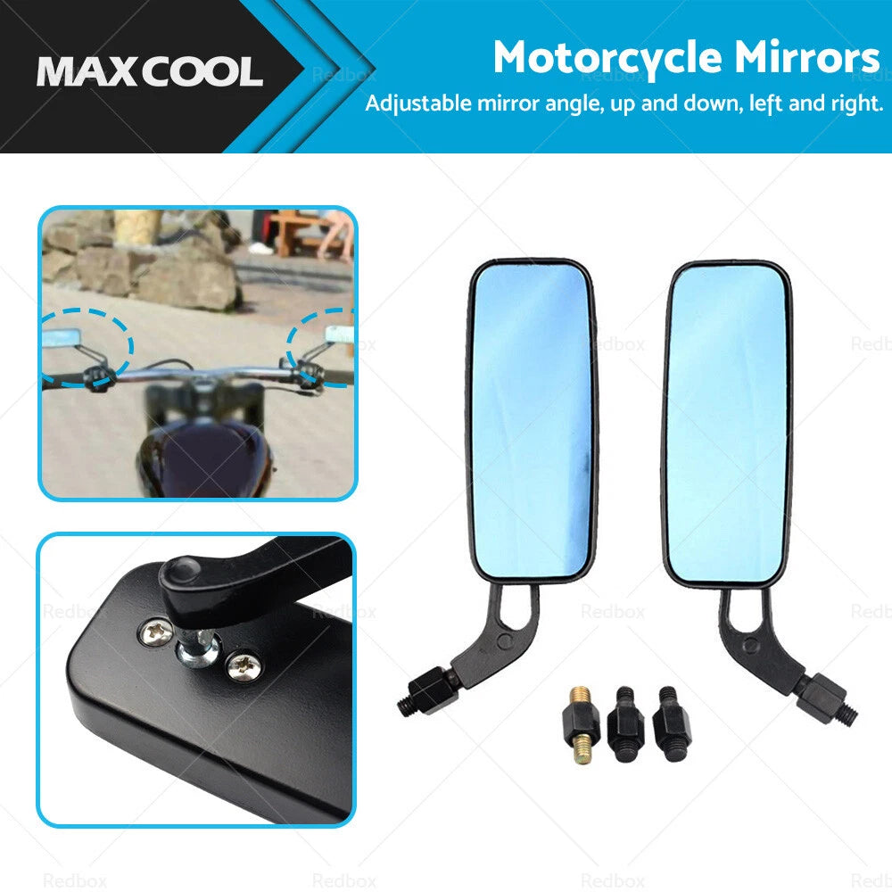 2X 8/10mm Motorcycle Mirrors for Chopper Cruiser Bobber Cafe Racer