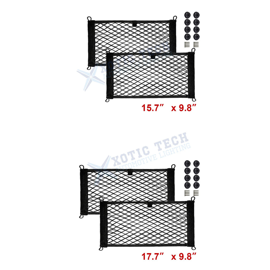 Double Layer Small Cargo Storage Mesh Net Grocery Bag for Universal Fit (-)