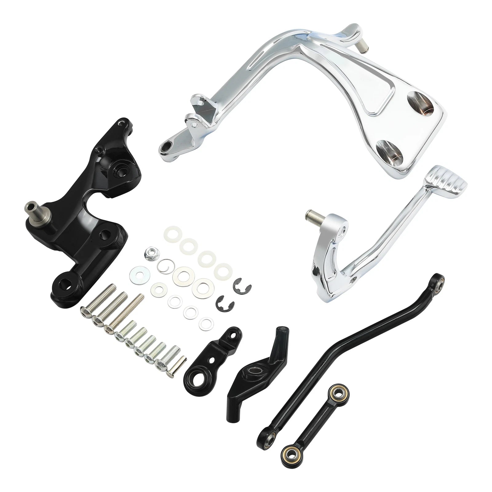 Chrome Mid Controls Brake Side Kit for Harley Sport Glide Fat Bob (2018–2025)