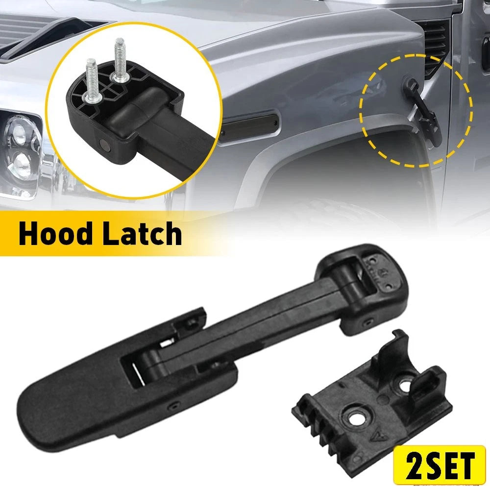 Set of 2 Black Hood Latch 15097841 for Chevrolet Kodiak GMC Topkick (2003–2009)