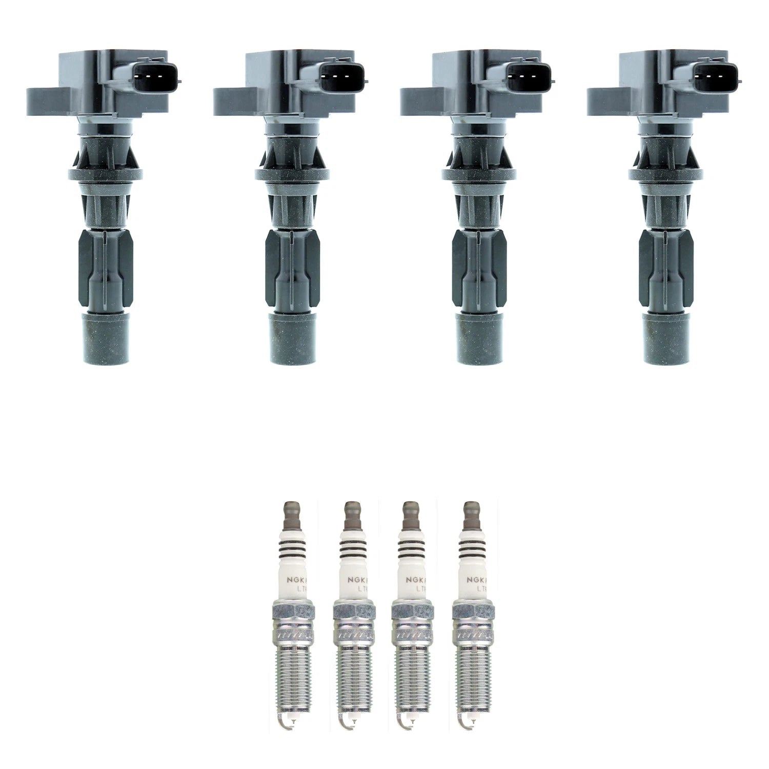 Set of 4 Ignition Coils & NGK Ruthenium Spark Plugs for Mazda 3 6 CX-7 (2004–2012)