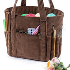 Yarn Tote Bag with Grommet Holes for Crafting and Storage