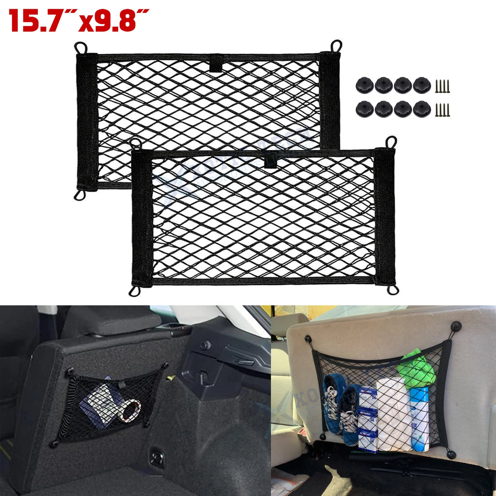 Elastic Cargo Net Storage Mesh Pocket for Universal Car SUV Van (2-Pack)