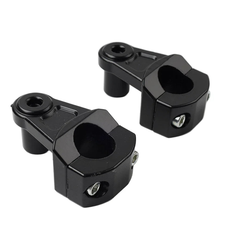 7/8" to 1-1/8" Black Motorcycle Handlebar Mount Clamps for Fat Bars