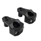 7/8" to 1-1/8" Black Motorcycle Handlebar Mount Clamps for Fat Bars