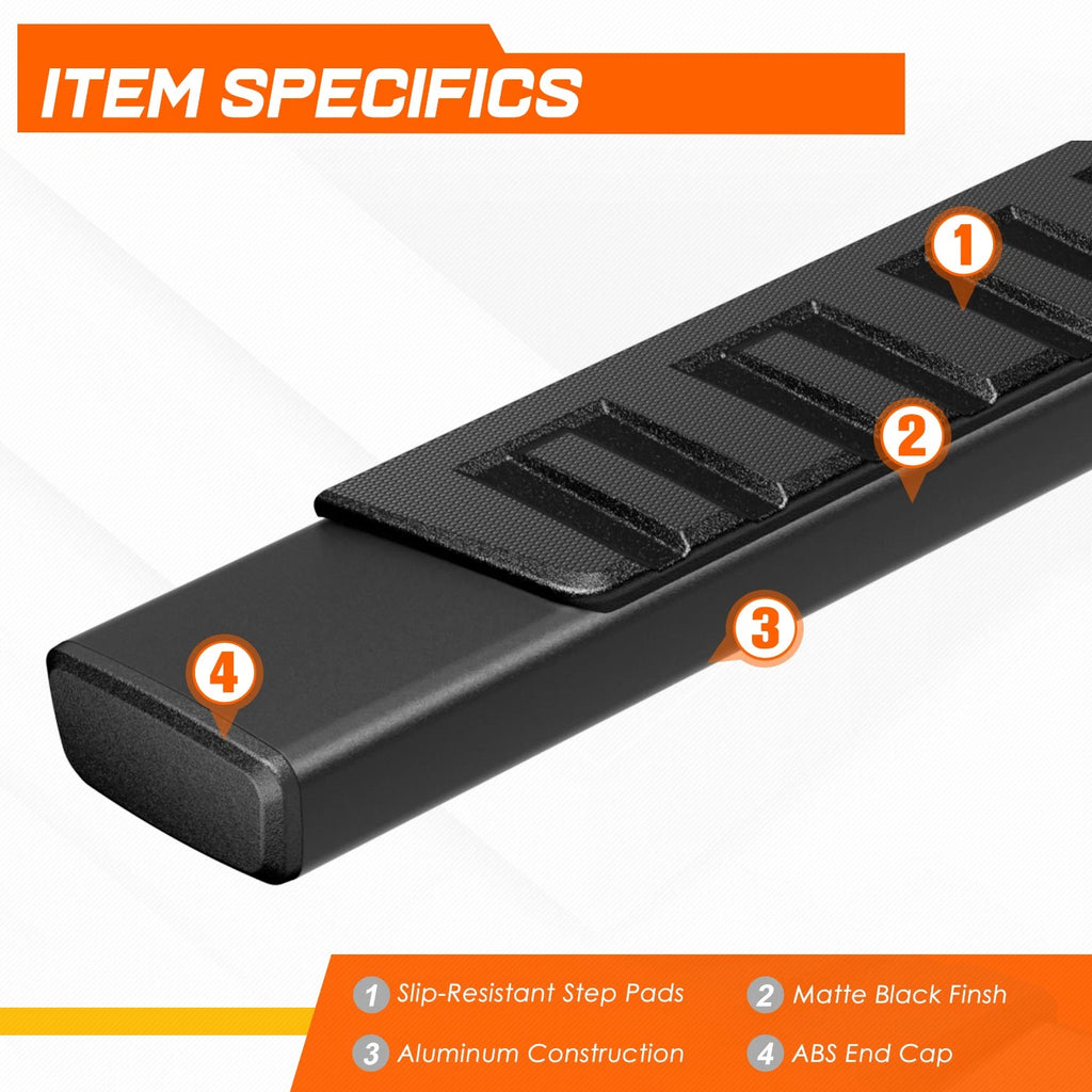 6" Side Step Nerf Bar Running Board for Silverado/Sierra Crew Cab (2007–2019)